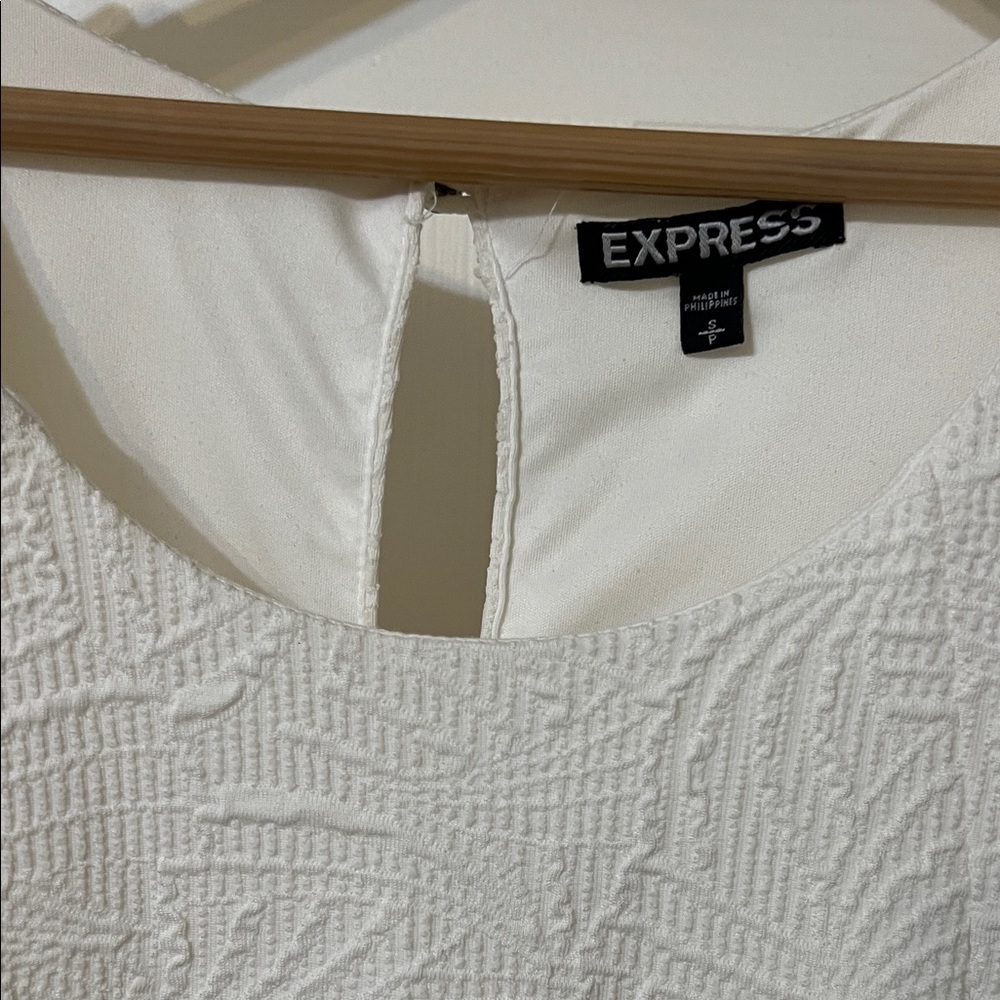 Express White Textured Mini Dress - Picture 2 of 4